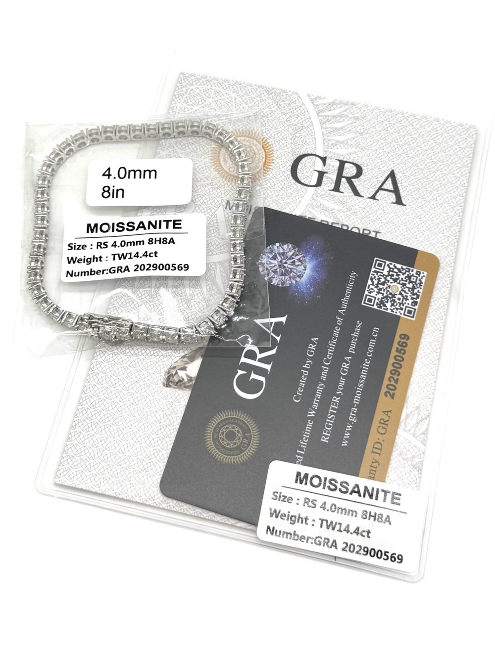 925 Silver, 14.4CTW Moissanite Tennis Bracelet - Picture 6 of 6